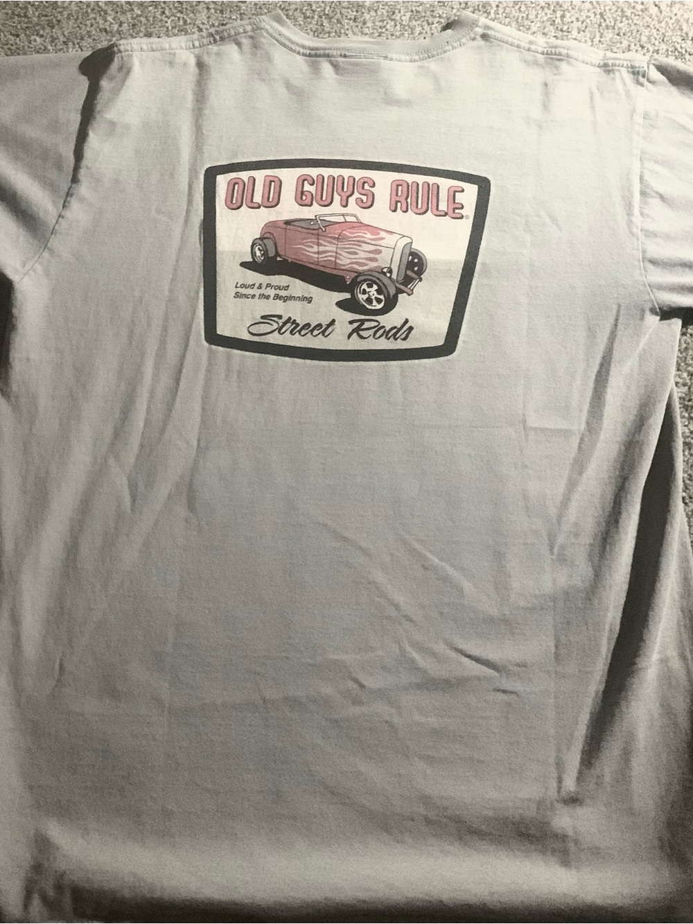 Old Guys Rule-Street Rods Graphic Tee - Light Gray